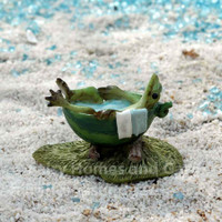 Miniature Dollhouse FAIRY GARDEN Accessories ~ Ribbett's the Frog Watering Can