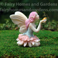 Miniature Top Collection Flower Fairy with Bird