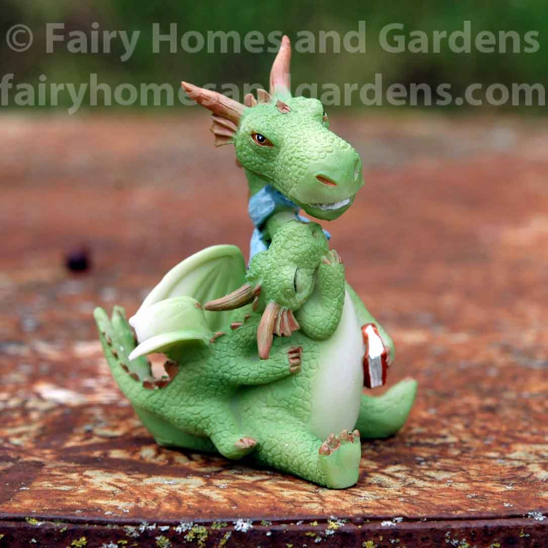 Fairy Garden Mini Sleeping Dragon With Glowing Orb