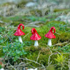 Miniature Red Curl Top Mushrooms - Set of Three
