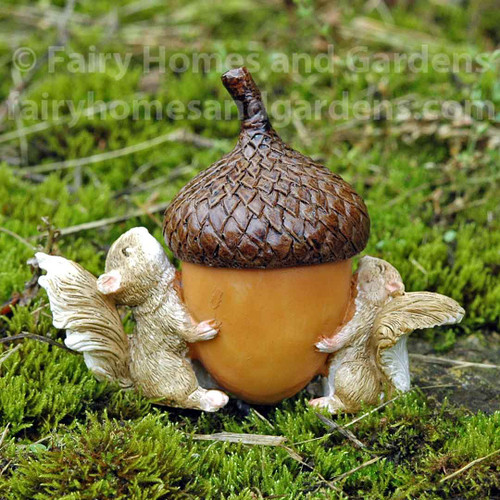Squirrels Carrying Acorn Trinket Box Collectible