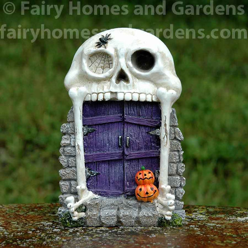 Halloween Skull Entrance with Purple Door