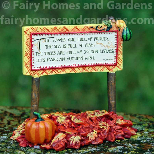 Merriment Fairy Garden Autumn Wish Sign