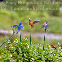 Flying Lesson Blue Bird with Saddle MG 355 Miniature Fairy Garden 