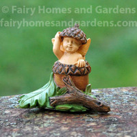 Woodland Knoll Acorn Fairy Baby Figurine