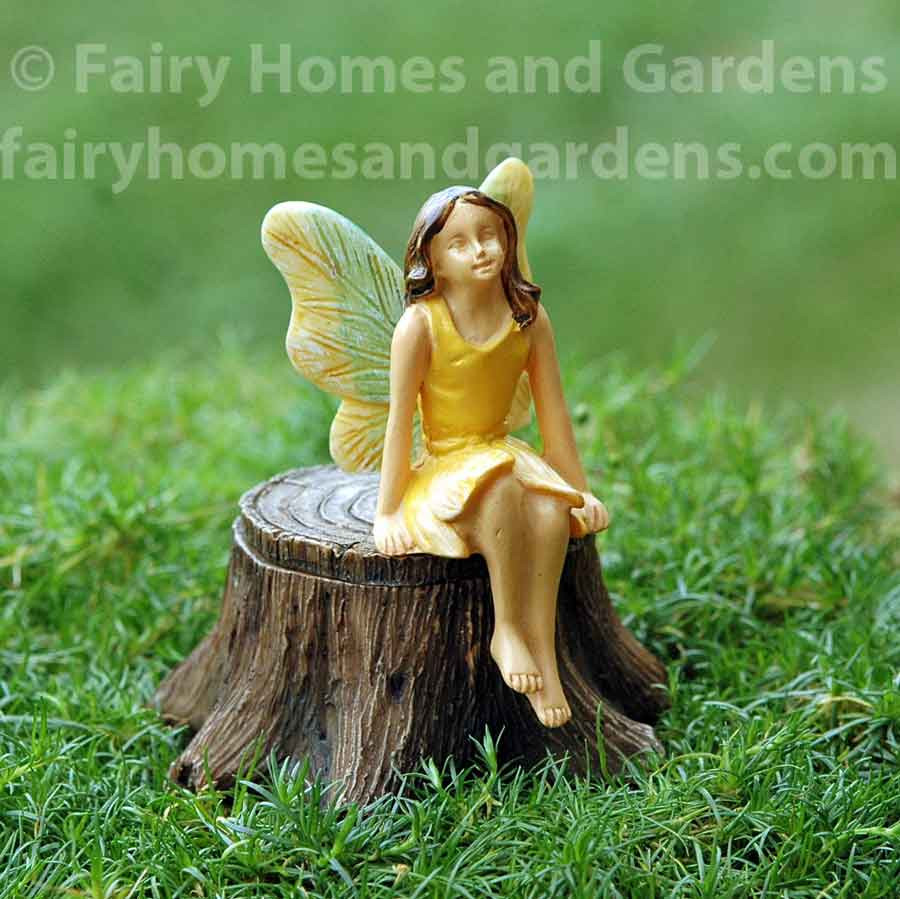 Fairy On Rock, Fairy Garden Fairy Perch Fairy With Hat Fairy With Bird 