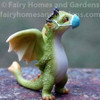 Miniature 'Rex' the Green Dragon Wearing a Mask - Alternate View
