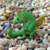 Miniature Dragon with Bluebird Figurine