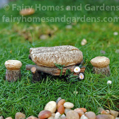 Miniature Top Collection Stone Table and Stools