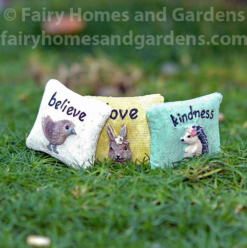 Miniature Fairy Garden Pillows - Set of Three