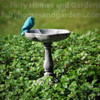 Miniature Birdbath with Tiny Bluebird