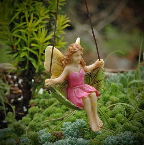 Woodland Knoll Swinging Fairy Close-Up