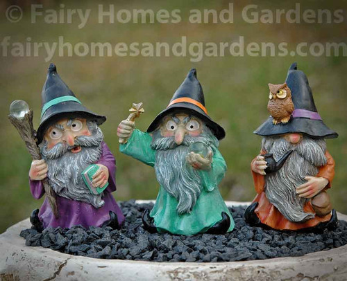 Miniature Wizard Figurines - Set of Three
