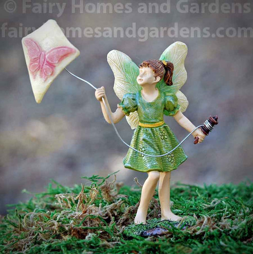Woodland Knoll Fairy Flying a Kite