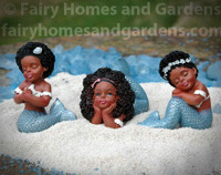 Black Little Girl Mermaids - Set of Three