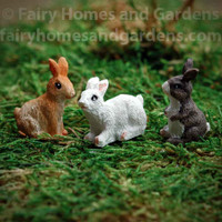 Miniature Bunny Rabbits - Set of Three