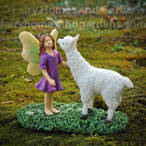 Woodland Knoll Fairy with Llama Figurine