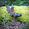 Woodland Knoll Fairy with Frog Birdbath