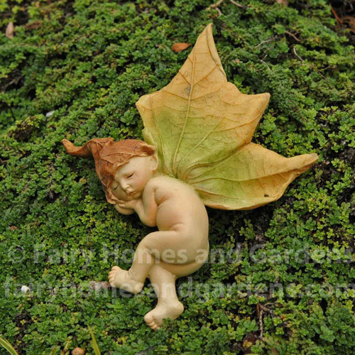 Fairy Baby with Folded Leaf Wings