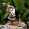 Miniature Gnome Chopping Wood
