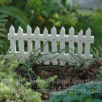 Darice 30000842 Miniature Fairy Garden Fence-white With Rose Bed for sale online 