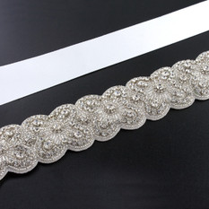 GIAVAN Sash with Scalloped Crystal Applique BL45