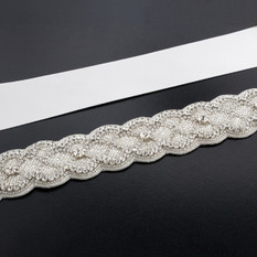 GIAVAN Sash with Scalloped Crystal Applique BL57
