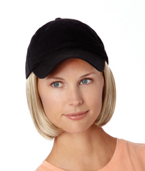 Hat with Hair SHORT - Black Cap