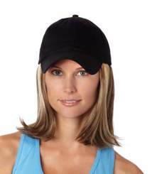 Medium Hat with Hair Black Cap