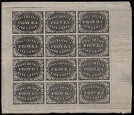 #    10x2a SUPERB mint, w/Behr (06/20) CERT (French Cert), Complete Sheet with upper right stamp being the 10c,  no gum, faint crease as usual between  stamps,   SUPER FRESH and RARE SHEET!