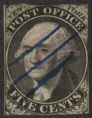 #     9x1b F-VF, A.C.M. with periods, blue line cancel, RARER TYPE!