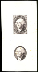 #     9x1E1c SUPERB, Black, Die on Glazed Paper, a few minor toning spots,   SUPER RARE!
