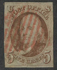#   1 VF, lovely red cancel, nice stamp