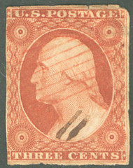#  10 Fine, red cancel, creases, low price