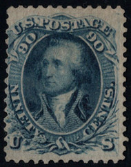 #  62 F/VF mint no gum, w/PF (04/12) and (12/03) CERTS, currently known as 72-E7h, bold color, reperforated at left, only 21 known in public hands, SUPER COLOR!