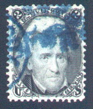 #  73 SUPERB, perfectly centered within larger than normal margins,  nice blue cancel, GEM!