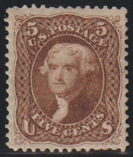 # 105 XF JUMBO OG Hr, w/PF (12/17) CERT, an outstanding centered JUMBO stamp, small thin spot and reperforated does not detract, SUPER!