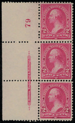 # 249 XF-SUPERB OG NH, Plate Strip of 3,  A super strip, well centered throughout,  Seldom Seen this nice!