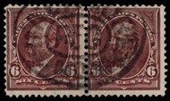 # 271a F/VF, Pair, w/Crowe (10/20) CERT, sound pair with clear "R" straddling both stamps, ONLY KNOWN ATTACHED PAIR, UNLISTED VALUE AS A PAIR! (a pair and trio are around but perfs are rejoined, so not a legit multiple), STELLAR SHOWPIECE!