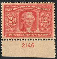 # 324 VF/XF OG NH, with plate number, VERY NICE!