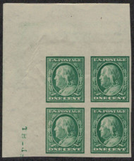 # 343 VF/XF OG NH, Corner Margin Block wit letters,  Very Nice!