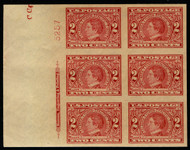 # 371 SUPERB OG NH, lovely side plate block, Fresh!