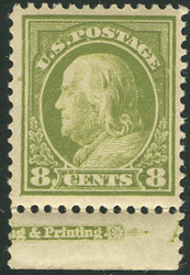# 414 VF/XF OG NH, bottom margin,  nice stamp