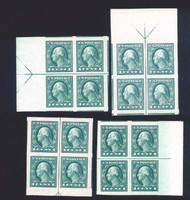 # 481 MONSTER JUMBOS OG NH, four arrow blocks, Parts of all adjoining stamps  A matched Set. of JUMBOS