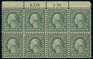 # 538 SUPERB, Plate Block of 8 with "S30", Fresh!