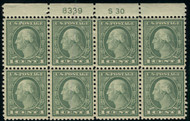 # 538 VF OG NH, Plate Block of 8 with "S30", Fresh!