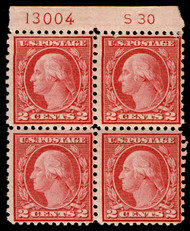# 540 F/VF OG LH, Plate Block of 4 with S30, Fresh!