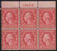 # 546 Fine OG Hr, Plate Block of 6, a few stamps NH, nice for the price