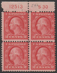 # 546 Fine+ OG NH, Plate Block of 4 with S30, RARE PLATE, nice price