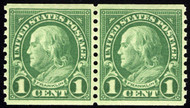 # 597 XF-SUPERB OG NH, Pair, w/PSE (GRADED 95 (6/14)) CERT, very tough coil pair, ONLY 4 grade higher at 98!  SELECT PAIR!